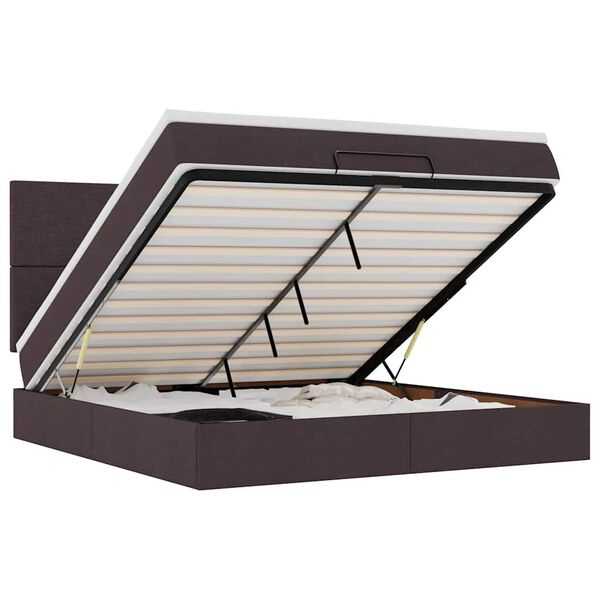 vidaXL Osmansk&yacute; r&aacute;m postele s matrac&iacute; tmavě hněd&aacute; 160x200cm textil