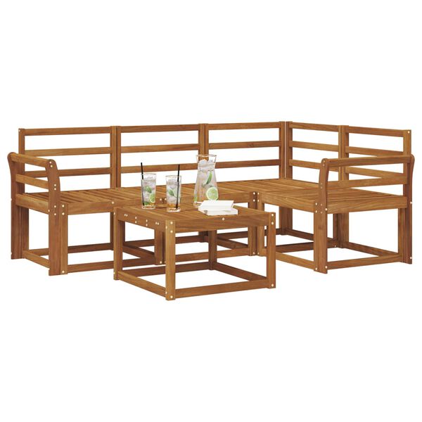 vidaXL Venkovn&iacute; pohovkov&aacute; souprava 5 pcs Př&iacute;rodn&iacute;