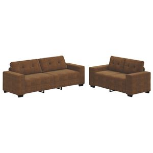 vidaXL Pohovka 2 ks Hněd&aacute; textil