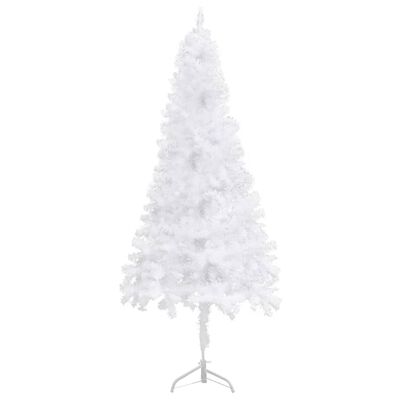 vidaXL Rohový umělý vánoční stromek LED a sada koulí bílý 180 cm PVC