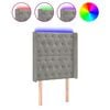 vidaXL Čelo postele s LED světle &scaron;ed&eacute; 83 x 16 x 118/128 cm samet