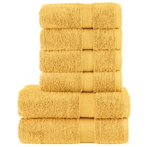 vidaXL 6d&iacute;ln&aacute; sada ručn&iacute;ků Premium SOLUND zlat&aacute; 600 g/m&sup2;