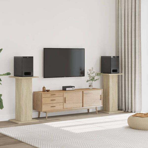 vidaXL Stojany na reproduktory 2 ks dub sonoma 30x30x80 cm kompozit
