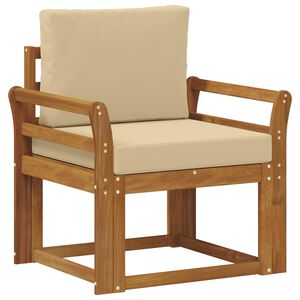 vidaXL Venkovn&iacute; pohovka Masivn&iacute; ak&aacute;ciov&eacute; dřevo a polyester Př&iacute;rodn&iacute;