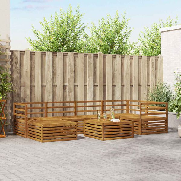 vidaXL Venkovn&iacute; pohovkov&aacute; souprava 7 pcs Př&iacute;rodn&iacute;