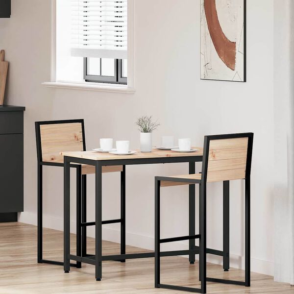 vidaXL stůl Př&iacute;rodn&iacute; 100 x 50 x 77 cm Inžen&yacute;rsk&eacute; dřevo a ocel