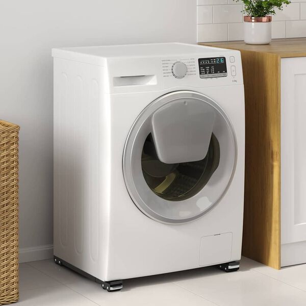 vidaXL Podstavec pod pračku 2 pcs Černá 72 x 5 x 4,5 cm Nerezová ocel