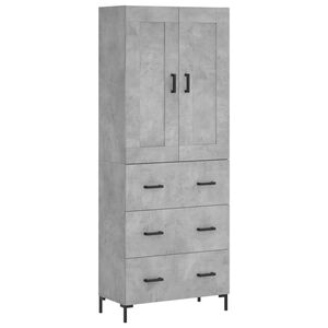 vidaXL Skř&iacute;ň highboard betonově &scaron;ed&aacute; 69,5x34x180 cm kompozitn&iacute; dřevo