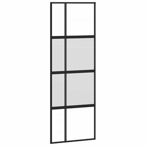 vidaXL Posuvn&eacute; dveře čern&eacute; 76 x 205 cm tvrzen&eacute; sklo a hlin&iacute;k
