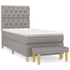 vidaXL Box spring postel s matrac&iacute; světle &scaron;ed&aacute; 80 x 200 cm textil