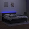 vidaXL Box spring postel s matrac&iacute; a LED čern&aacute; 180x200 cm textil