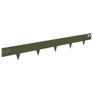 vidaXL Okraj tr&aacute;vn&iacute;ku 10 pcs 100 x 12 cm Ocel Olivově zelen&aacute;