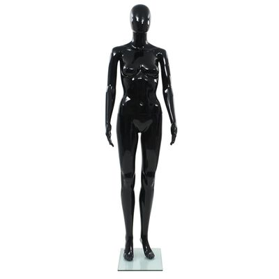 vidaXL Dámská figurína celá postava základna sklo lesklá černá 175 cm