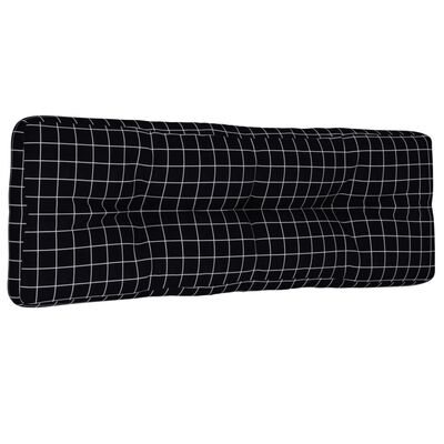 vidaXL Poduška na palety černá károvaná 120 x 40 x 12 cm textil