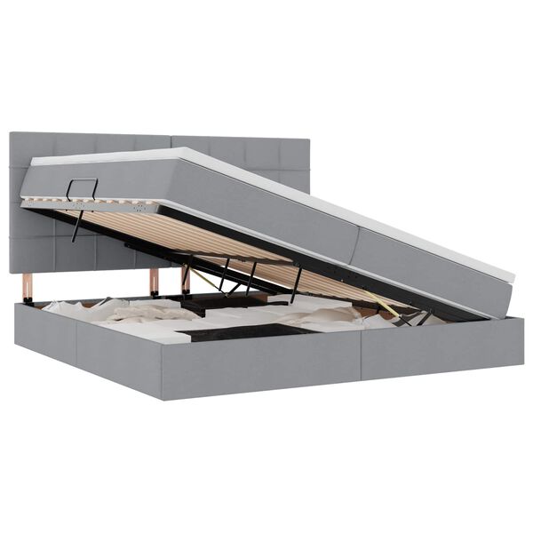 vidaXL Postel s &uacute;ložn&yacute;m prostorem a LED osvětlen&iacute;m s čelo 200 x 200 cm