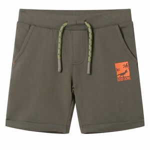 Dětsk&eacute; kraťasy se &scaron;ňůrkou tmavě khaki 116