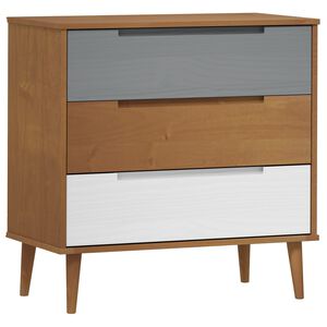 vidaXL Z&aacute;suvkov&aacute; komoda MOLDE hněd&aacute; 80x40x80 cm masivn&iacute; borov&eacute; dřevo