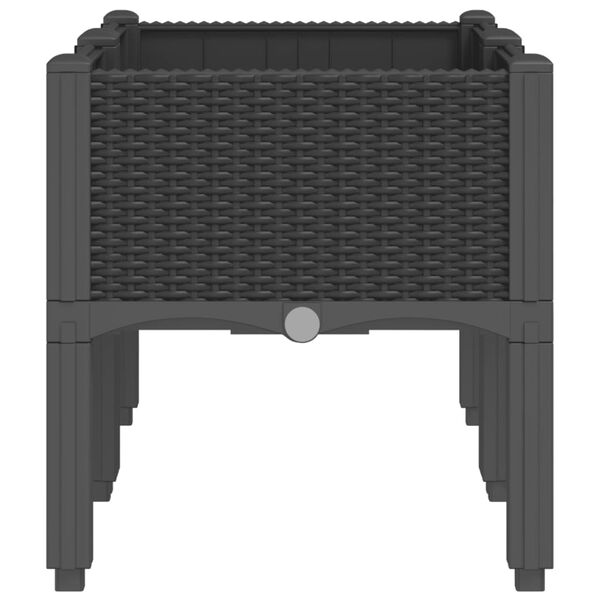 vidaXL Zahradn&iacute; truhl&iacute;k s nohami čern&yacute; 80 x 40 x 42 cm PP