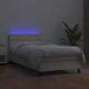 vidaXL Box spring postel s matrac&iacute; a LED kr&eacute;mov&aacute; 80x200 cm uměl&aacute; kůže