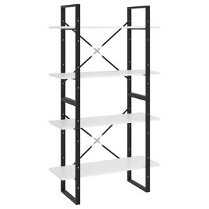 vidaXL Knihovna se 4 policemi b&iacute;l&aacute; 80 x 30 x 140 cm kompozitn&iacute; dřevo