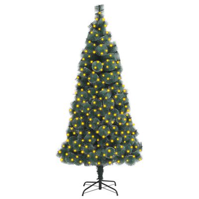 vidaXL Umělý vánoční stromek s LED a stojanem zelený 210 cm PET