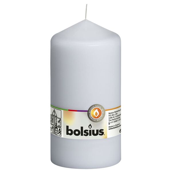 Bolsius V&aacute;lcov&eacute; sv&iacute;čky 8 ks 150 x 78 mm b&iacute;l&eacute;