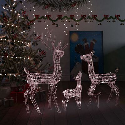 vidaXL Vánoční dekorace akrylová sobí rodinka 300 LED diod teplá bílá