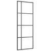 vidaXL Posuvn&eacute; dveře se sadou kov&aacute;n&iacute; čern&eacute; 76x205 cm ESG Glass