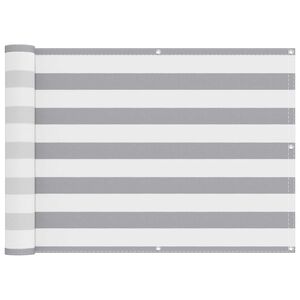 vidaXL Balkonov&aacute; clona Světle &scaron;ed&aacute; a b&iacute;l&aacute; 75 x 800 cm