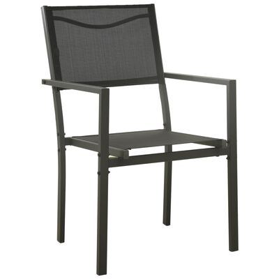 vidaXL Zahradní židle 4 ks textilen a ocel černé a antracitové
