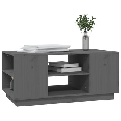 vidaXL Konferenční stolek šedý 90x49x40,5 cm masivní borové dřevo