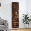 vidaXL Skř&iacute;ň highboard kouřov&yacute; dub 34,5 x 34 x 180 cm kompozitn&iacute; dřevo
