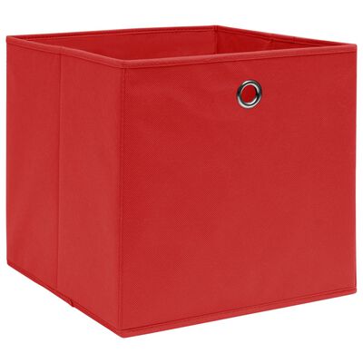 vidaXL Úložné boxy 10 ks netkaná textilie 28 x 28 x 28 cm červené