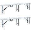 vidaXL Skl&aacute;dac&iacute; zahradn&iacute; lavice 2 ks 180 cm HDPE b&iacute;l&eacute;