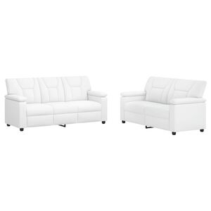 vidaXL Set pohovek 2 pcs B&iacute;l&aacute; Uměl&aacute; kůže