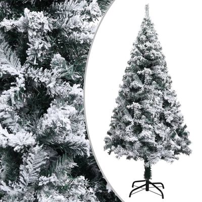 vidaXL Umělý vánoční stromek s LED osvětlením zasněžený zelený 120 cm