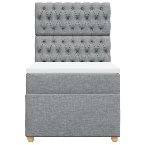 vidaXL Box spring postel s matrac&iacute; světle &scaron;ed&yacute; 100 x 200 cm textil