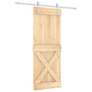 vidaXL Posuvn&eacute; dveře 80 x 210 cm Masivn&iacute; borov&eacute; dřevo (neupraven&eacute;)