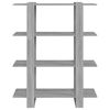 vidaXL Knihovna / dělicí stěna šedá sonoma 100 x 30 x 123,5 cm