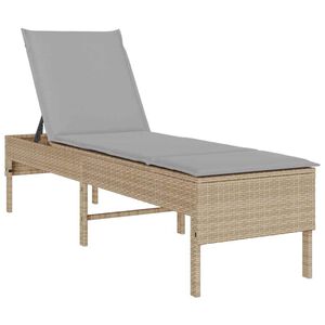 vidaXL Zahradn&iacute; leh&aacute;tko s pol&scaron;t&aacute;řem b&eacute;žov&eacute; 55 x 200 x 44 cm polyratan