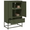 vidaXL Skříň highboard olivově zelená 68 x 39 x 111,5 cm ocel