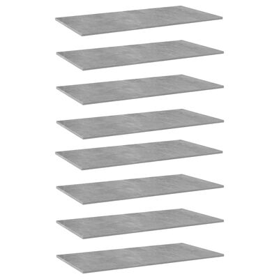 vidaXL Přídavné police 8 ks betonově šedé 80 x 30 x 1,5 cm dřevotříska