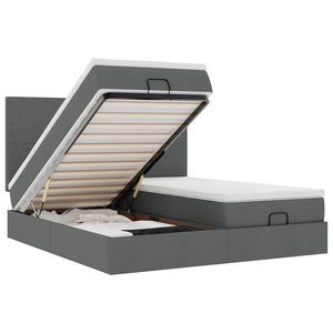 vidaXL Osmansk&yacute; r&aacute;m postele s matrac&iacute; tmavě &scaron;ed&aacute; 180x200cm textil