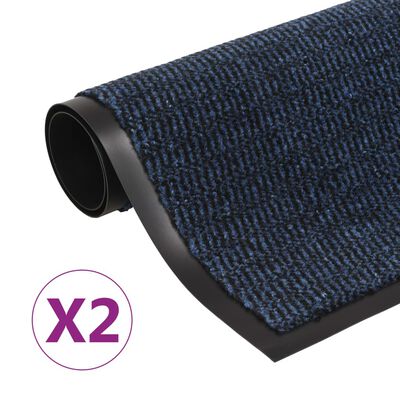 vidaXL Protiprachové rohožky 2 ks obdélník všívané 80 x 120 cm modré
