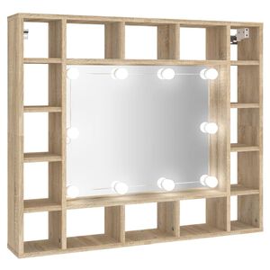 vidaXL Zrcadlov&aacute; skř&iacute;ňka s LED dub sonoma 91 x 15 x 76,5 cm