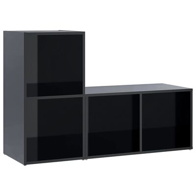 vidaXL TV stolky 2 ks černé vysoký lesk 72 x 35 x 36,5 cm dřevotříska