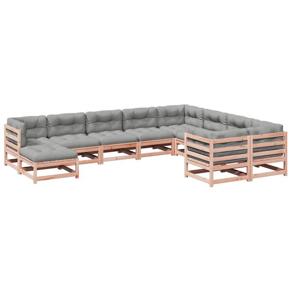 vidaXL 10d&iacute;ln&aacute; zahradn&iacute; sedac&iacute; souprava s podu&scaron;ky masivn&iacute; douglaska