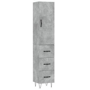 vidaXL Skř&iacute;ň highboard betonově &scaron;ed&aacute; 34,5x34x180 cm kompozitn&iacute; dřevo