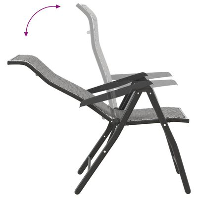 vidaXL Skládací zahradní židle 2 ks šedé polyratan
