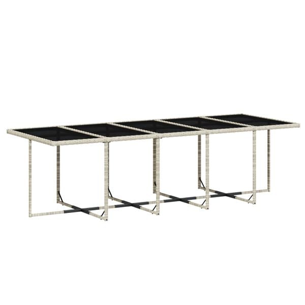 vidaXL 15d&iacute;ln&yacute; zahradn&iacute; j&iacute;deln&iacute; set s podu&scaron;kami světle &scaron;ed&yacute; polyratan